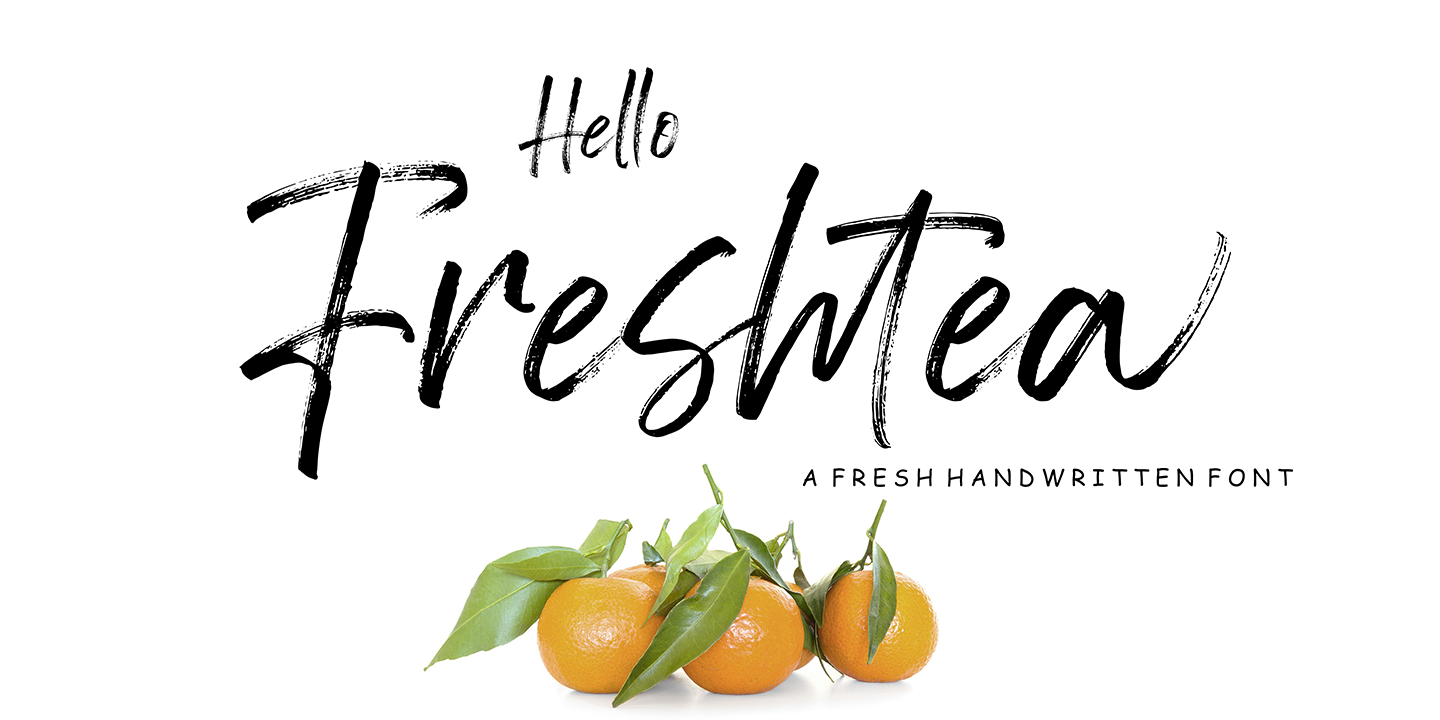 Beispiel einer Hello Freshtea Brush-Schriftart #1
